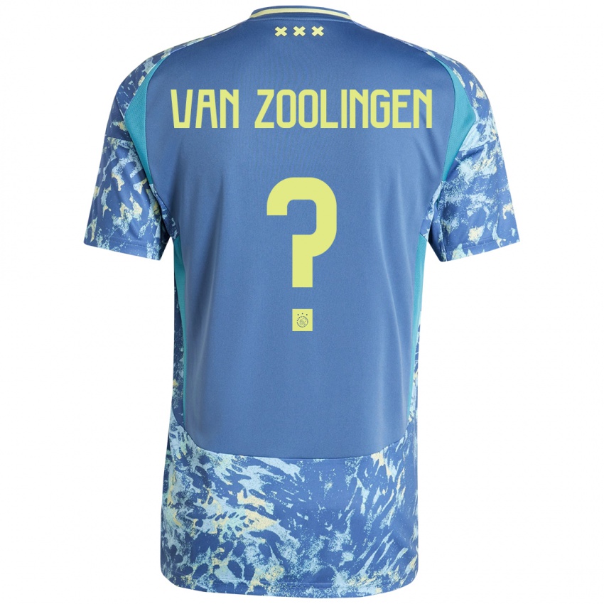 Kinder Glenn Van Zoolingen #0 Grau Blau Gelb Auswärtstrikot Trikot 2024/25 T-Shirt Schweiz