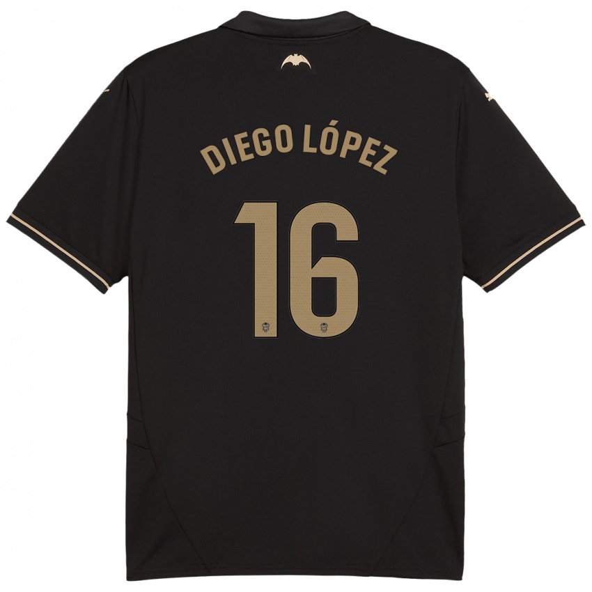 Enfant Maillot Diego Lopez #16 Noir Tenues Extérieur 2024/25 T-Shirt Suisse