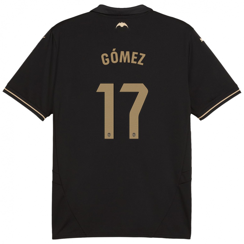 Enfant Maillot Dani Gómez #17 Noir Tenues Extérieur 2024/25 T-Shirt Suisse