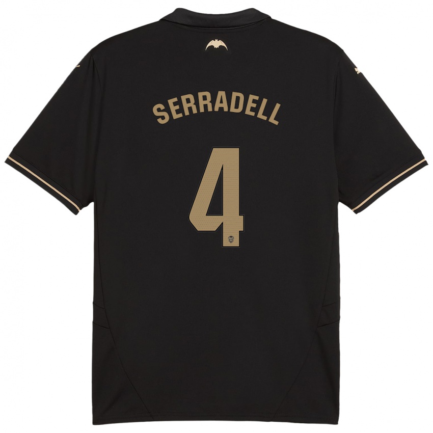 Enfant Maillot Álex Serradell #4 Noir Tenues Extérieur 2024/25 T-Shirt Suisse