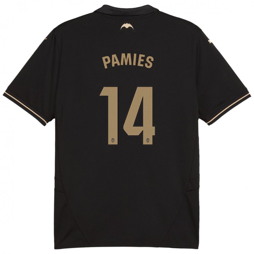 Enfant Maillot Javi Pamies #14 Noir Tenues Extérieur 2024/25 T-Shirt Suisse