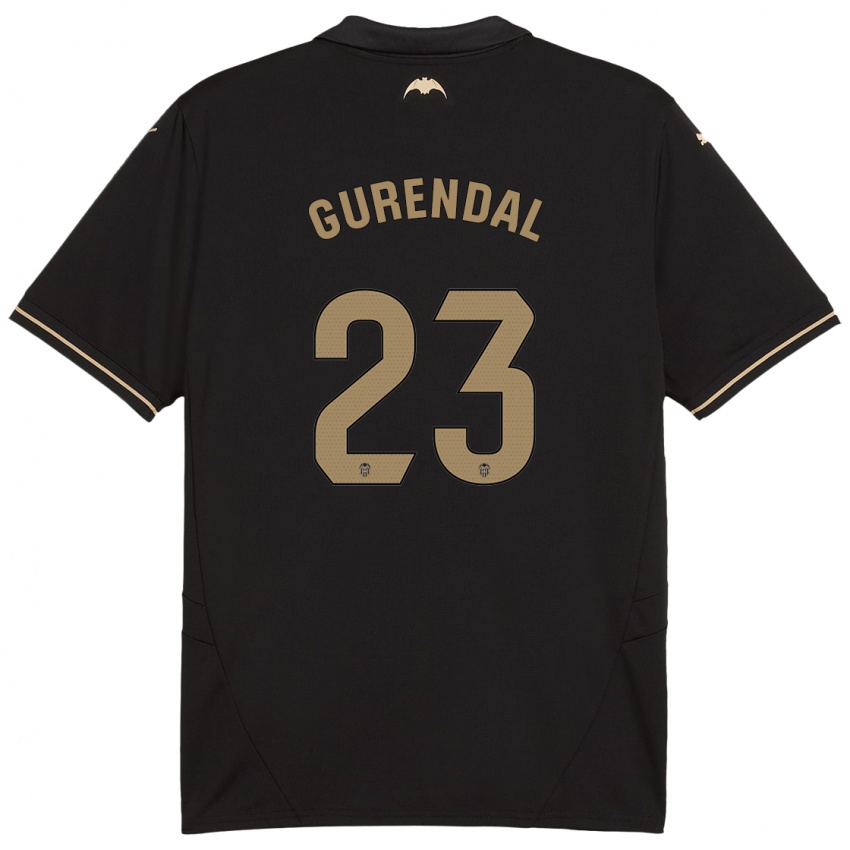 Enfant Maillot Alexander Gurendal #23 Noir Tenues Extérieur 2024/25 T-Shirt Suisse