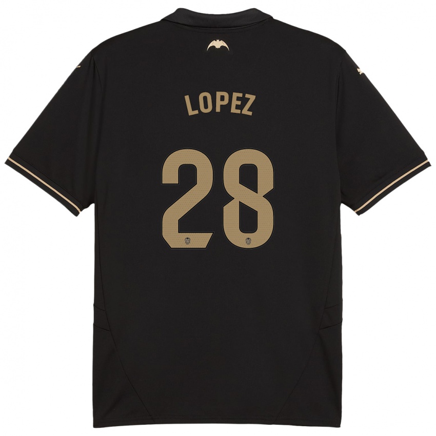 Enfant Maillot Saray Lopez #28 Noir Tenues Extérieur 2024/25 T-Shirt Suisse