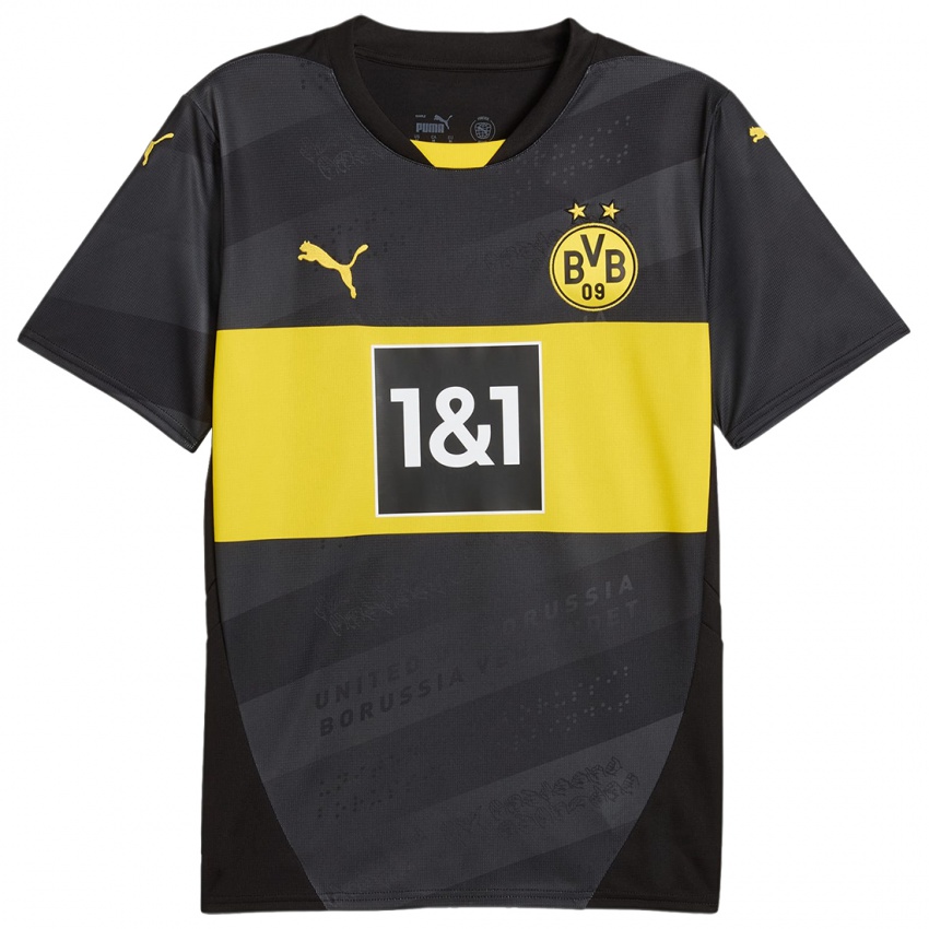 Kinder Tyler Meiser #16 Schwarz Gelb Auswärtstrikot Trikot 2024/25 T-Shirt Schweiz