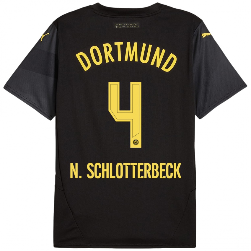 Kinder Nico Schlotterbeck #4 Schwarz Gelb Auswärtstrikot Trikot 2024/25 T-Shirt Schweiz