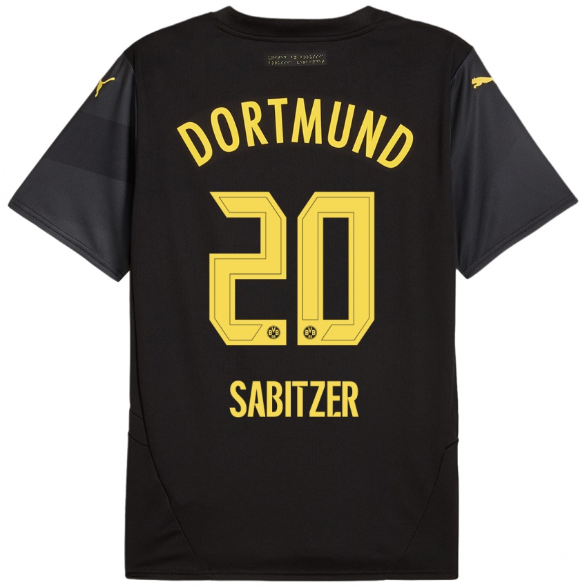 Enfant Maillot Marcel Sabitzer #20 Noir Jaune Tenues Extérieur 2024/25 T-Shirt Suisse