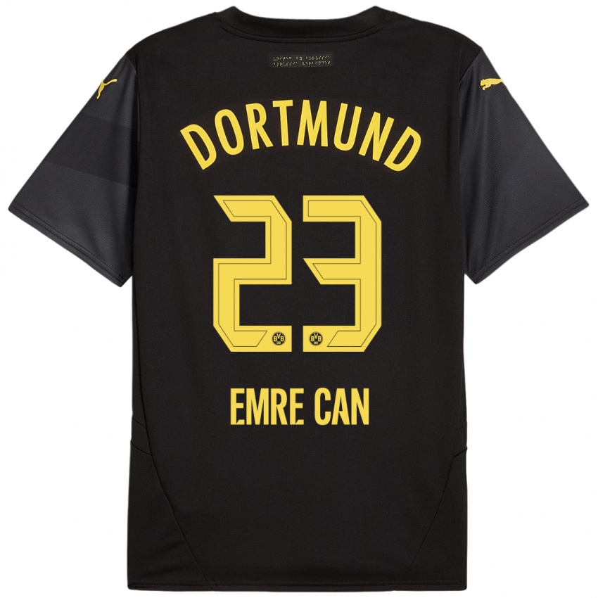 Kinder Emre Can #23 Schwarz Gelb Auswärtstrikot Trikot 2024/25 T-Shirt Schweiz