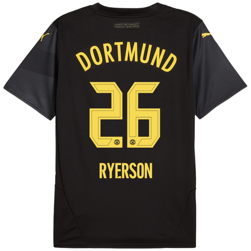 Kinder Julian Ryerson #26 Schwarz Gelb Auswärtstrikot Trikot 2024/25 T-Shirt Schweiz