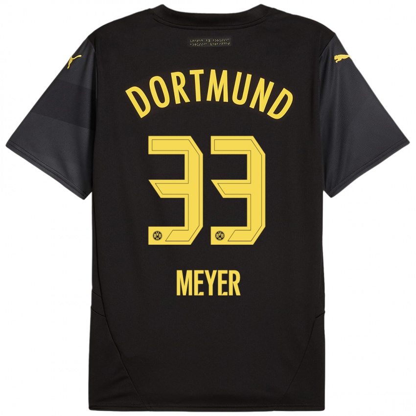 Enfant Maillot Alexander Meyer #33 Noir Jaune Tenues Extérieur 2024/25 T-Shirt Suisse