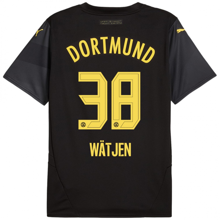 Enfant Maillot Kjell Wätjen #38 Noir Jaune Tenues Extérieur 2024/25 T-Shirt Suisse