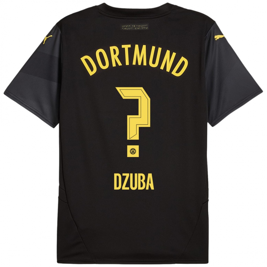 Enfant Maillot Fabian Dzuba #0 Noir Jaune Tenues Extérieur 2024/25 T-Shirt Suisse