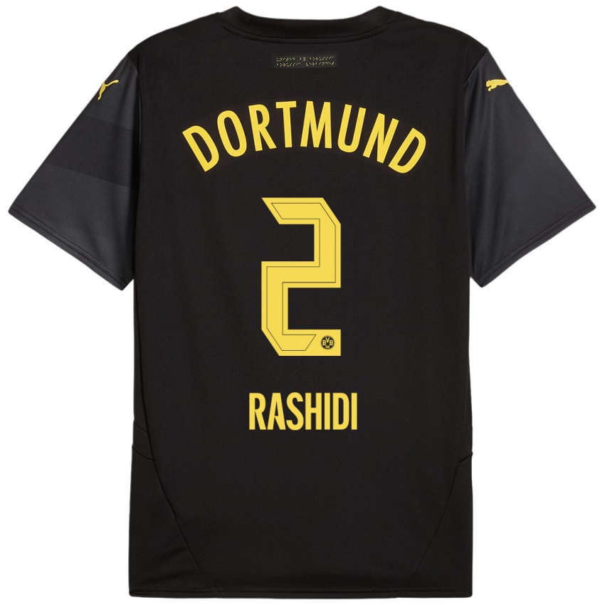 Enfant Maillot William Rashidi #2 Noir Jaune Tenues Extérieur 2024/25 T-Shirt Suisse