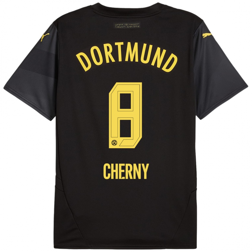 Enfant Maillot Nick Cherny #8 Noir Jaune Tenues Extérieur 2024/25 T-Shirt Suisse