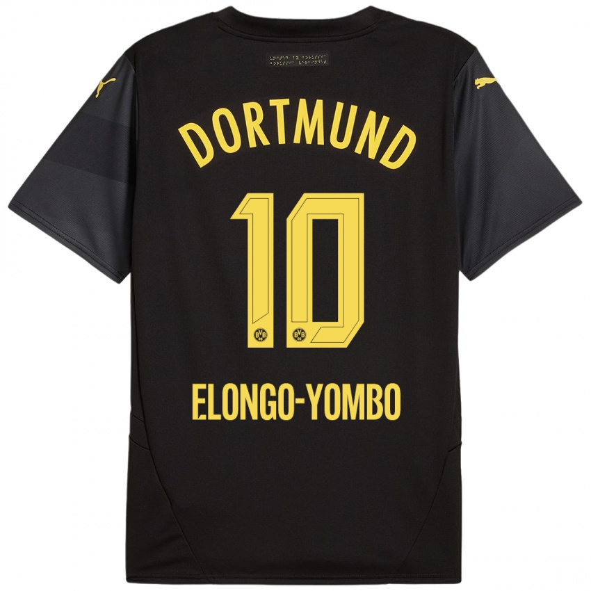 Enfant Maillot Rodney Elongo-Yombo #10 Noir Jaune Tenues Extérieur 2024/25 T-Shirt Suisse