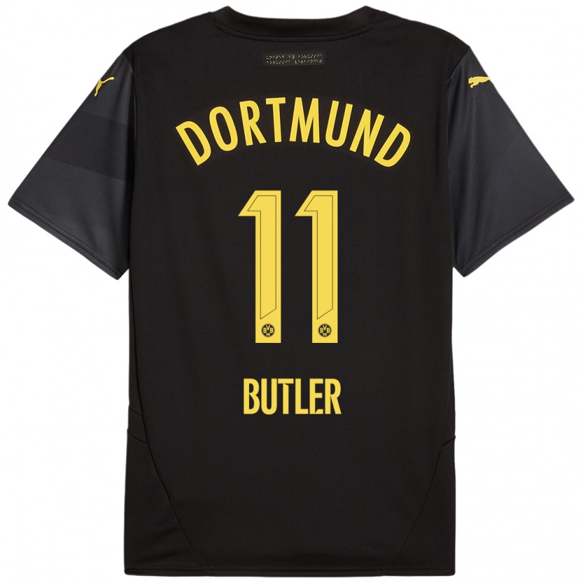 Enfant Maillot Justin Butler #11 Noir Jaune Tenues Extérieur 2024/25 T-Shirt Suisse