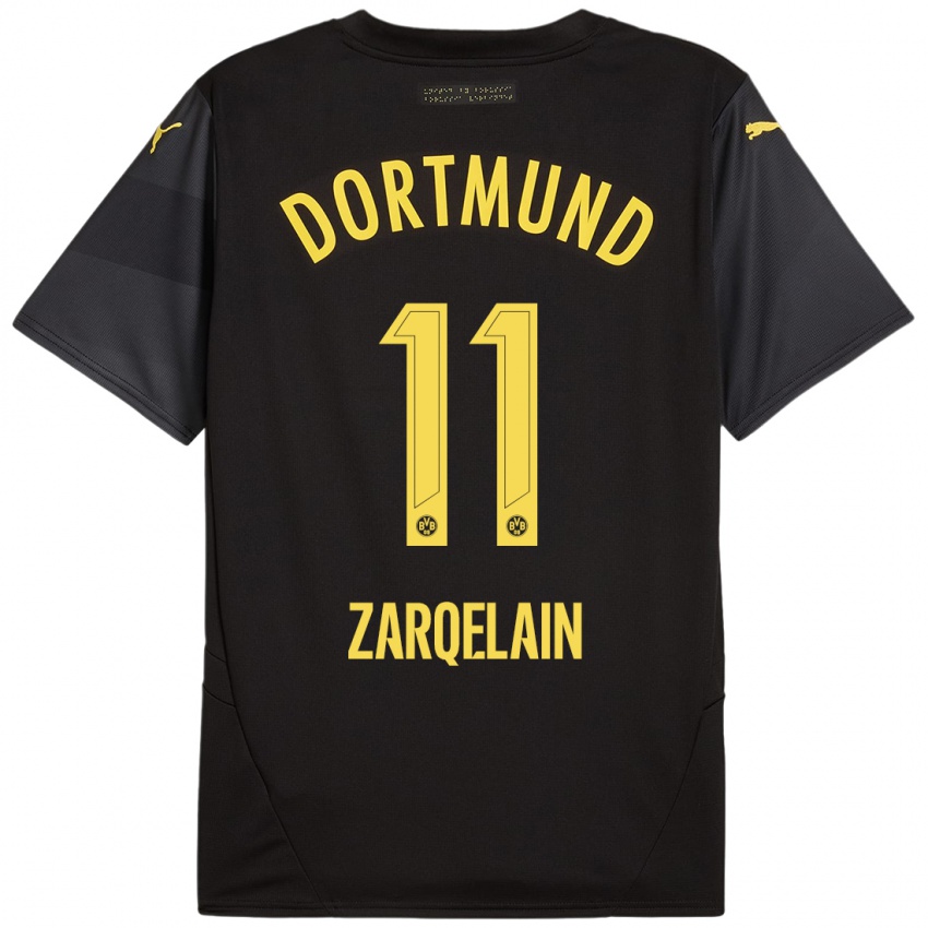 Enfant Maillot Fadi Zarqelain #11 Noir Jaune Tenues Extérieur 2024/25 T-Shirt Suisse