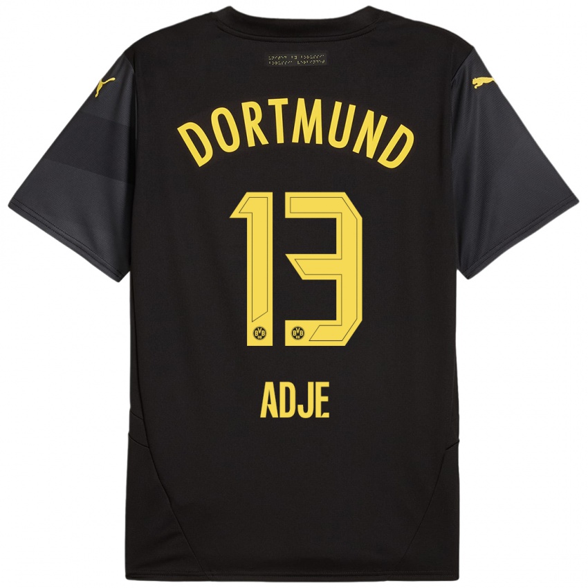 Enfant Maillot Miguel Adje #13 Noir Jaune Tenues Extérieur 2024/25 T-Shirt Suisse