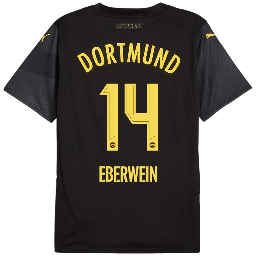 Enfant Maillot Michael Eberwein #14 Noir Jaune Tenues Extérieur 2024/25 T-Shirt Suisse