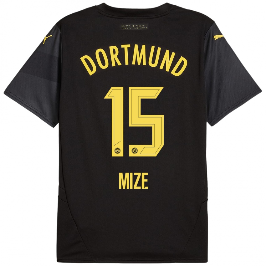 Enfant Maillot Jack Mize #15 Noir Jaune Tenues Extérieur 2024/25 T-Shirt Suisse