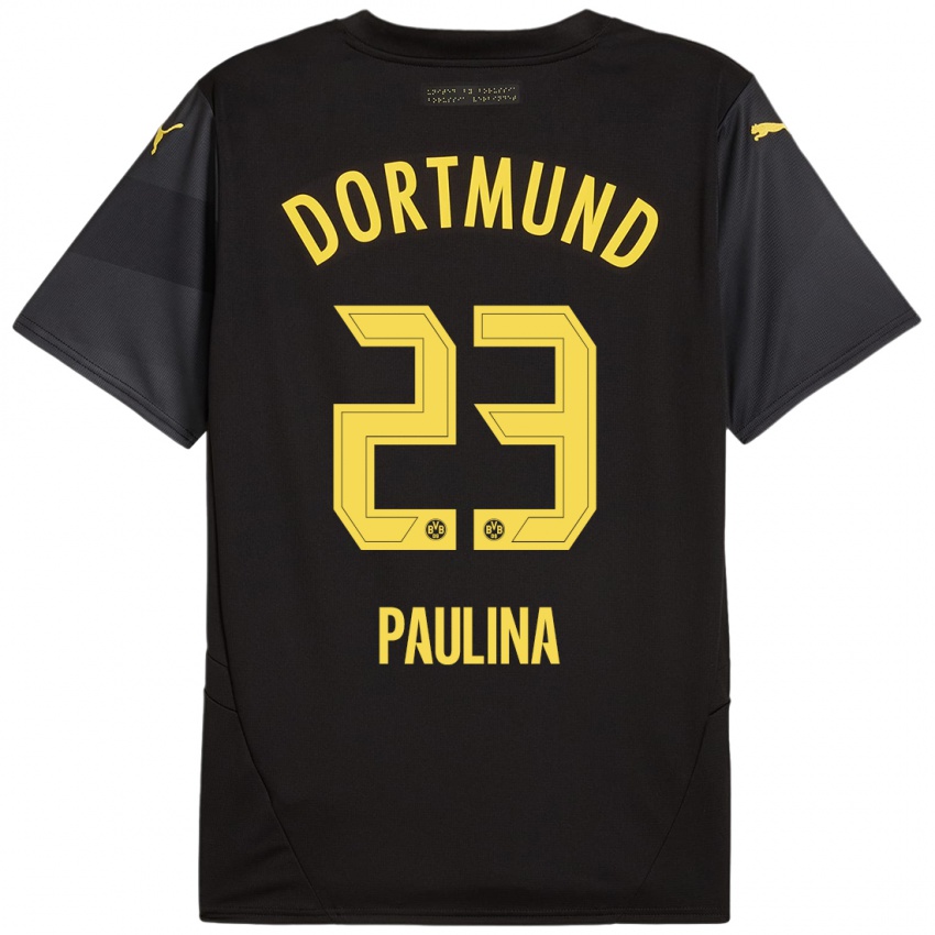 Enfant Maillot Jordi Paulina #23 Noir Jaune Tenues Extérieur 2024/25 T-Shirt Suisse