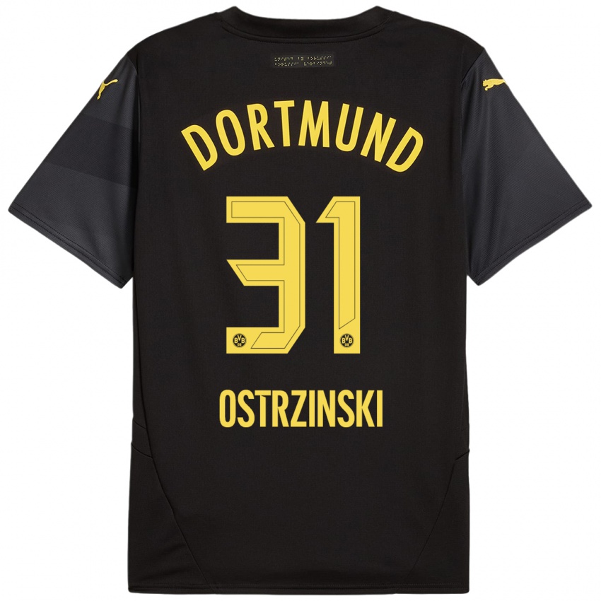 Enfant Maillot Silas Ostrzinski #31 Noir Jaune Tenues Extérieur 2024/25 T-Shirt Suisse