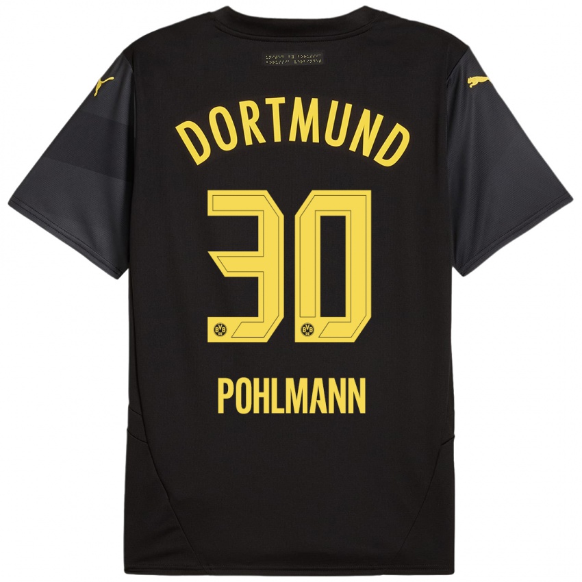 Enfant Maillot Ole Pohlmann #30 Noir Jaune Tenues Extérieur 2024/25 T-Shirt Suisse