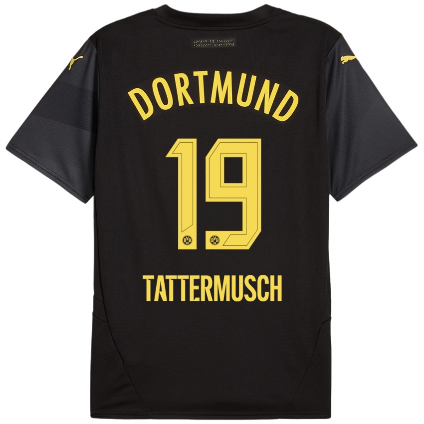 Kinder Ted Tattermusch #19 Schwarz Gelb Auswärtstrikot Trikot 2024/25 T-Shirt Schweiz