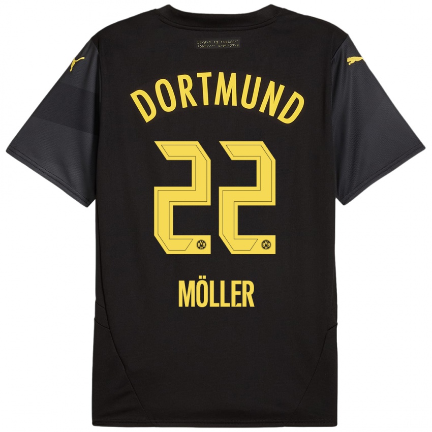 Enfant Maillot Paul Möller #22 Noir Jaune Tenues Extérieur 2024/25 T-Shirt Suisse