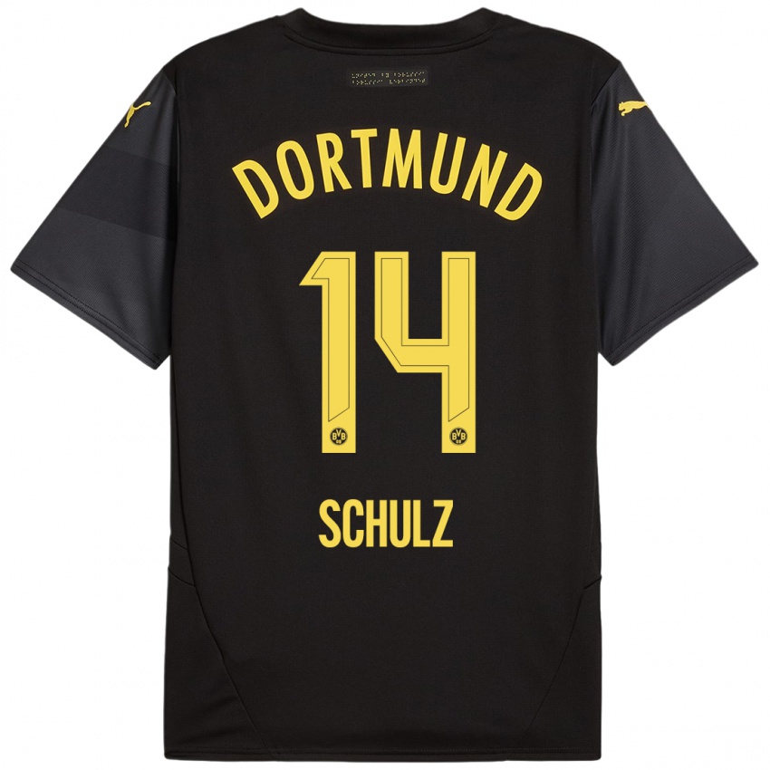 Enfant Maillot Nico Schulz #14 Noir Jaune Tenues Extérieur 2024/25 T-Shirt Suisse