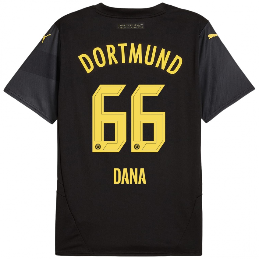 Enfant Maillot Bleckmann Dana #66 Noir Jaune Tenues Extérieur 2024/25 T-Shirt Suisse