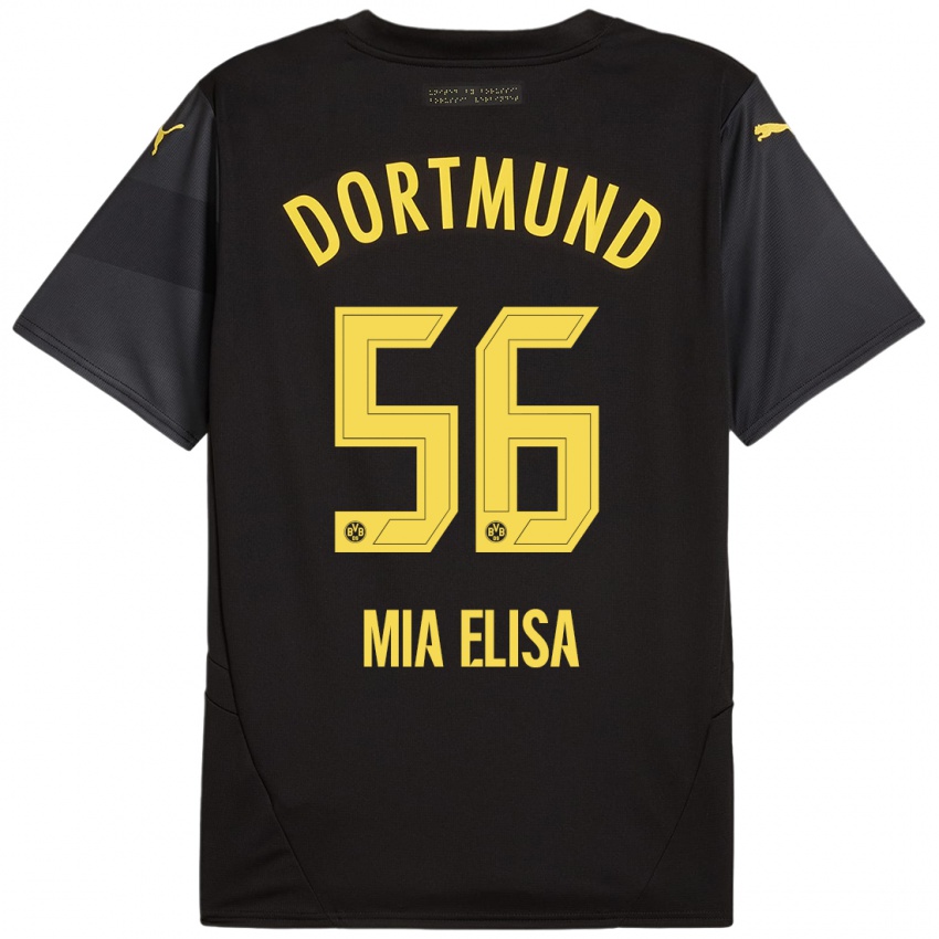 Enfant Maillot Bomnuter Mia Elisa #56 Noir Jaune Tenues Extérieur 2024/25 T-Shirt Suisse