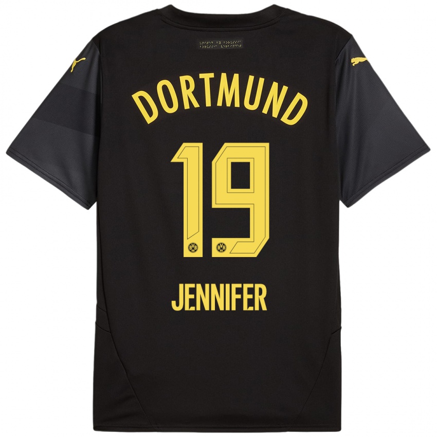 Enfant Maillot Gutierrez Bermejo Jennifer #19 Noir Jaune Tenues Extérieur 2024/25 T-Shirt Suisse