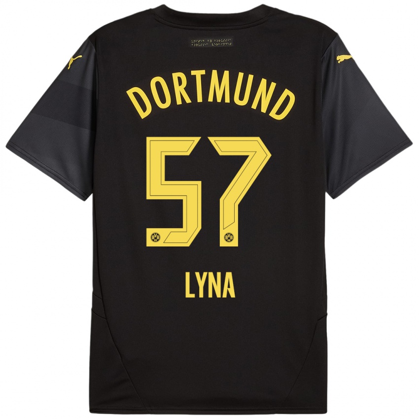 Kinder Schwarz Lyna #57 Schwarz Gelb Auswärtstrikot Trikot 2024/25 T-Shirt Schweiz