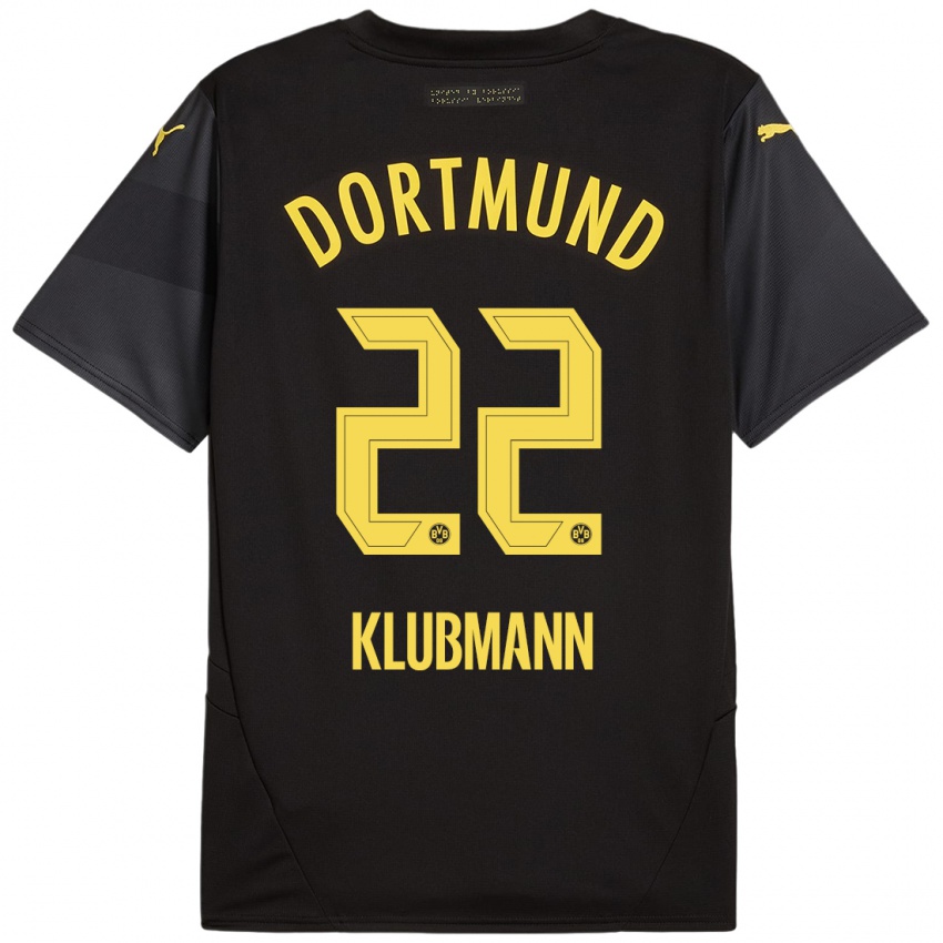 Enfant Maillot Leon Klubmann #22 Noir Jaune Tenues Extérieur 2024/25 T-Shirt Suisse