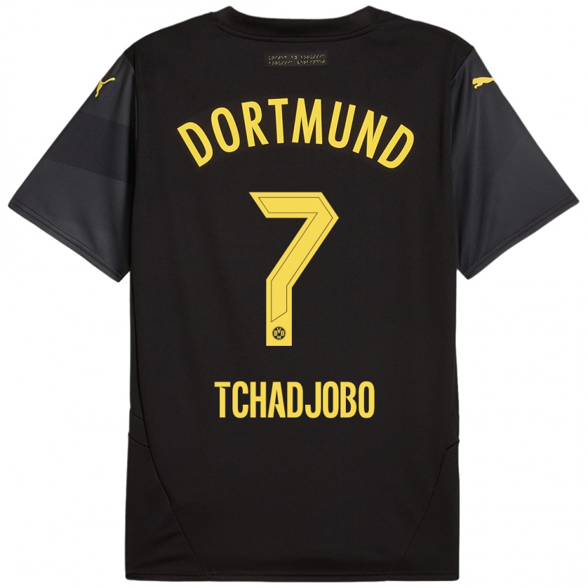 Enfant Maillot Dia Tchadjobo #7 Noir Jaune Tenues Extérieur 2024/25 T-Shirt Suisse