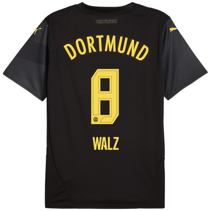 Enfant Maillot Vasco Walz #8 Noir Jaune Tenues Extérieur 2024/25 T-Shirt Suisse