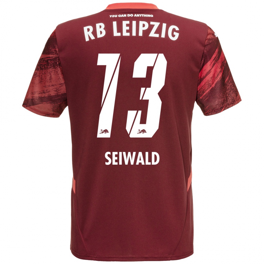 Kinder Nicolas Seiwald #13 Burgunderrot Auswärtstrikot Trikot 2024/25 T-Shirt Schweiz