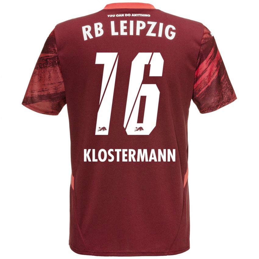 Kinder Lukas Klostermann #16 Burgunderrot Auswärtstrikot Trikot 2024/25 T-Shirt Schweiz