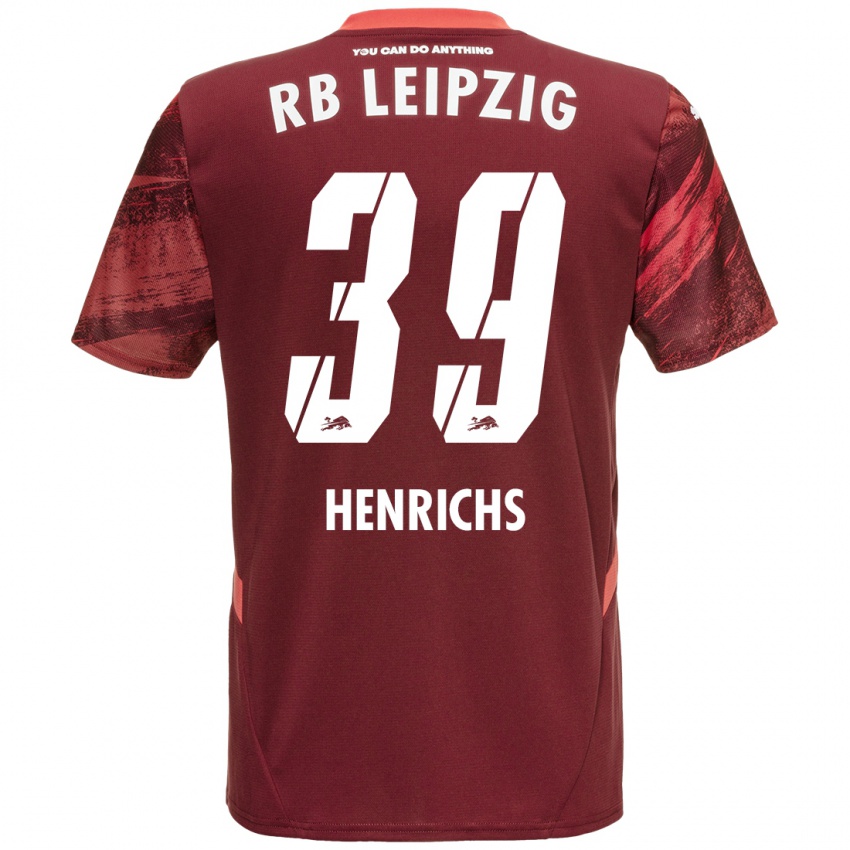 Kinder Benjamin Henrichs #39 Burgunderrot Auswärtstrikot Trikot 2024/25 T-Shirt Schweiz