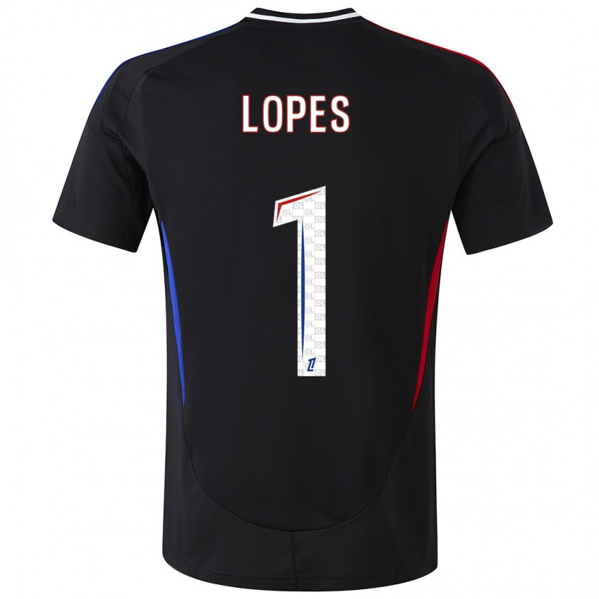 Kinder Anthony Lopes #1 Schwarz Auswärtstrikot Trikot 2024/25 T-Shirt Schweiz