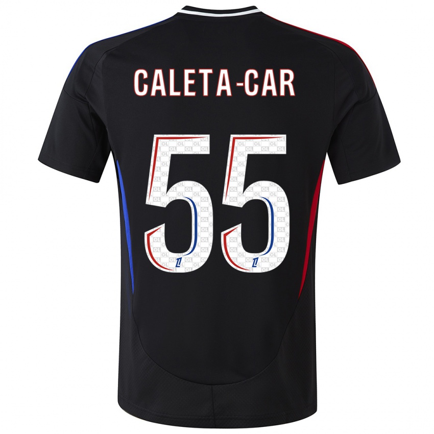 Kinder Duje Caleta-Car #55 Schwarz Auswärtstrikot Trikot 2024/25 T-Shirt Schweiz