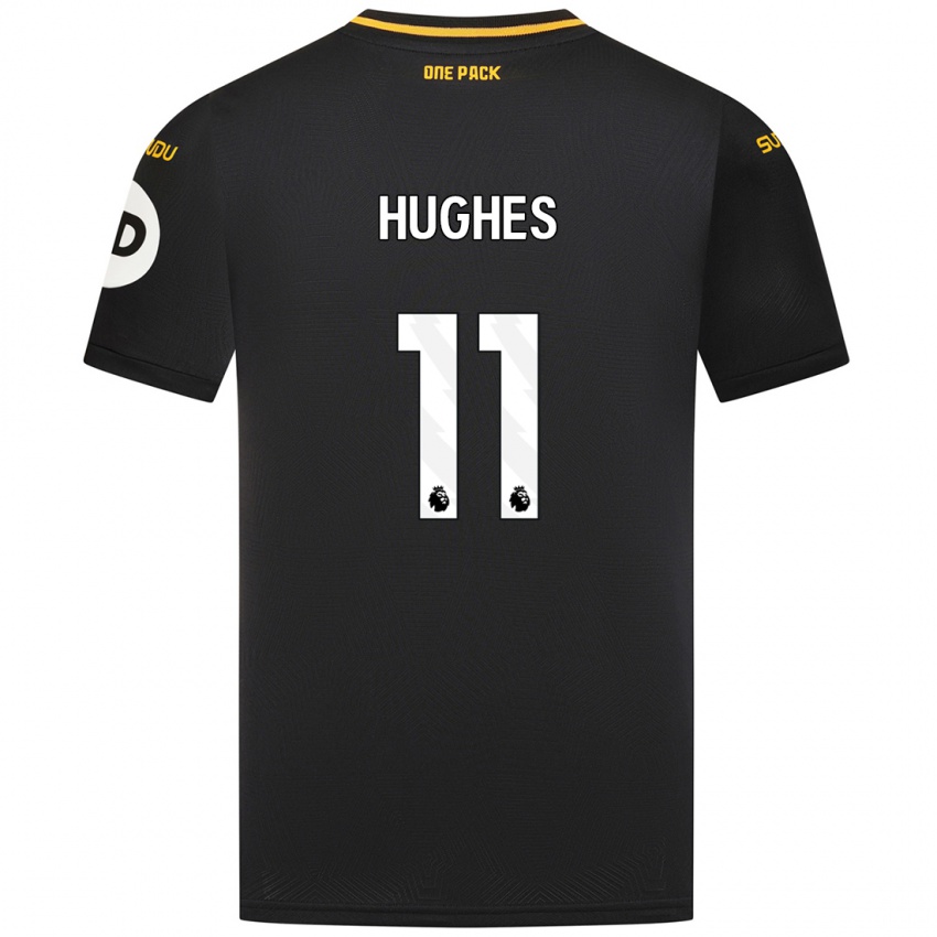 Kinder Amber Hughes #11 Schwarz Auswärtstrikot Trikot 2024/25 T-Shirt Schweiz