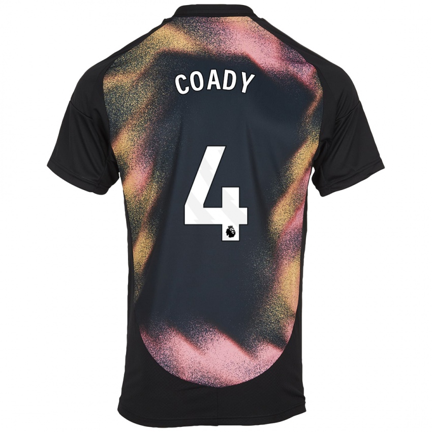 Enfant Maillot Conor Coady #4 Noir Blanc Tenues Extérieur 2024/25 T-Shirt Suisse