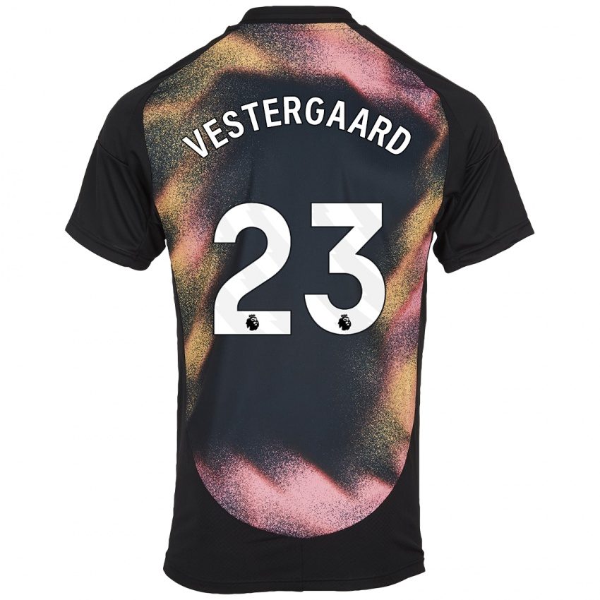 Kinder Jannik Vestergaard #23 Schwarz Weiß Auswärtstrikot Trikot 2024/25 T-Shirt Schweiz