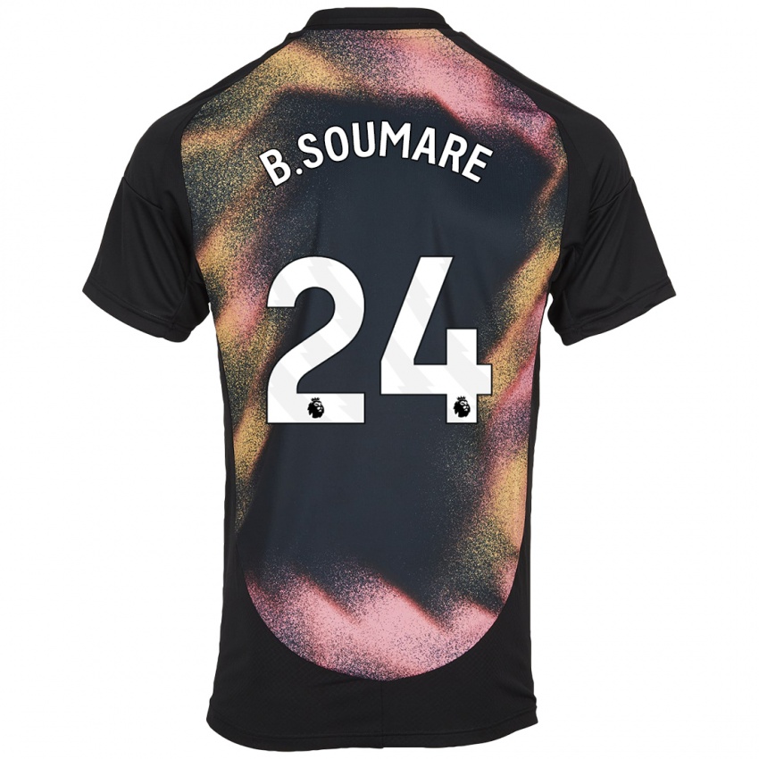 Enfant Maillot Boubakary Soumaré #24 Noir Blanc Tenues Extérieur 2024/25 T-Shirt Suisse