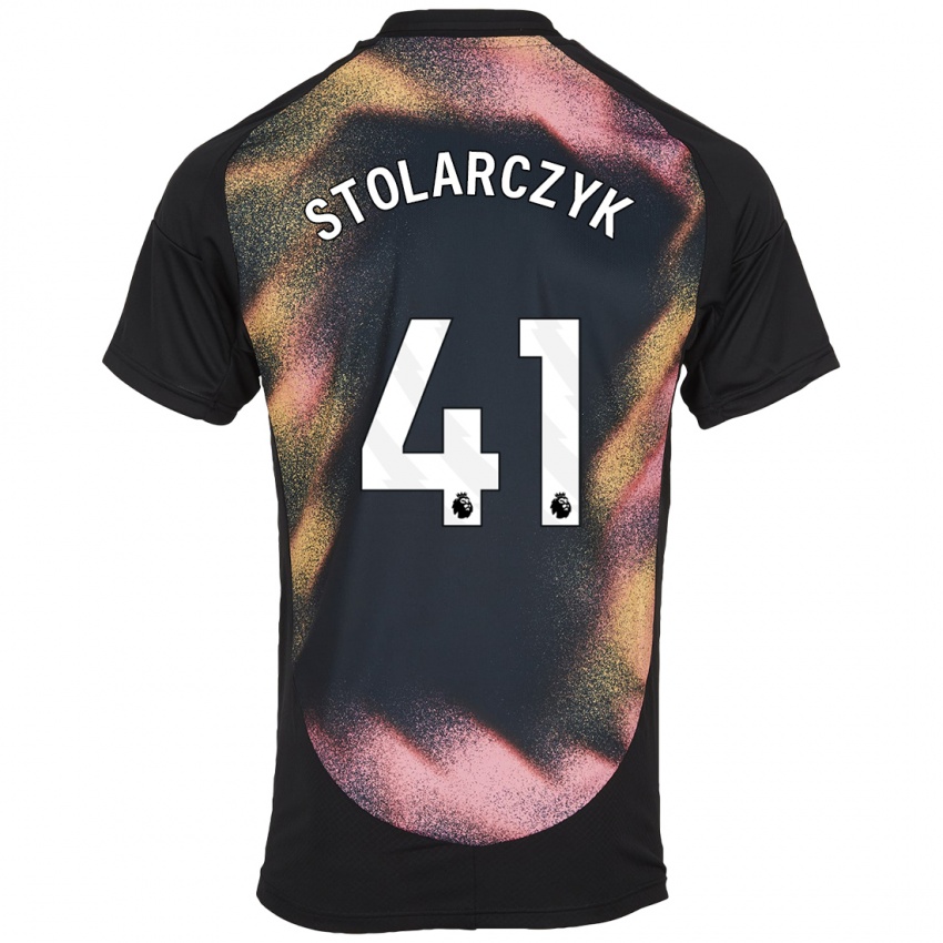 Kinder Jakub Stolarczyk #41 Schwarz Weiß Auswärtstrikot Trikot 2024/25 T-Shirt Schweiz