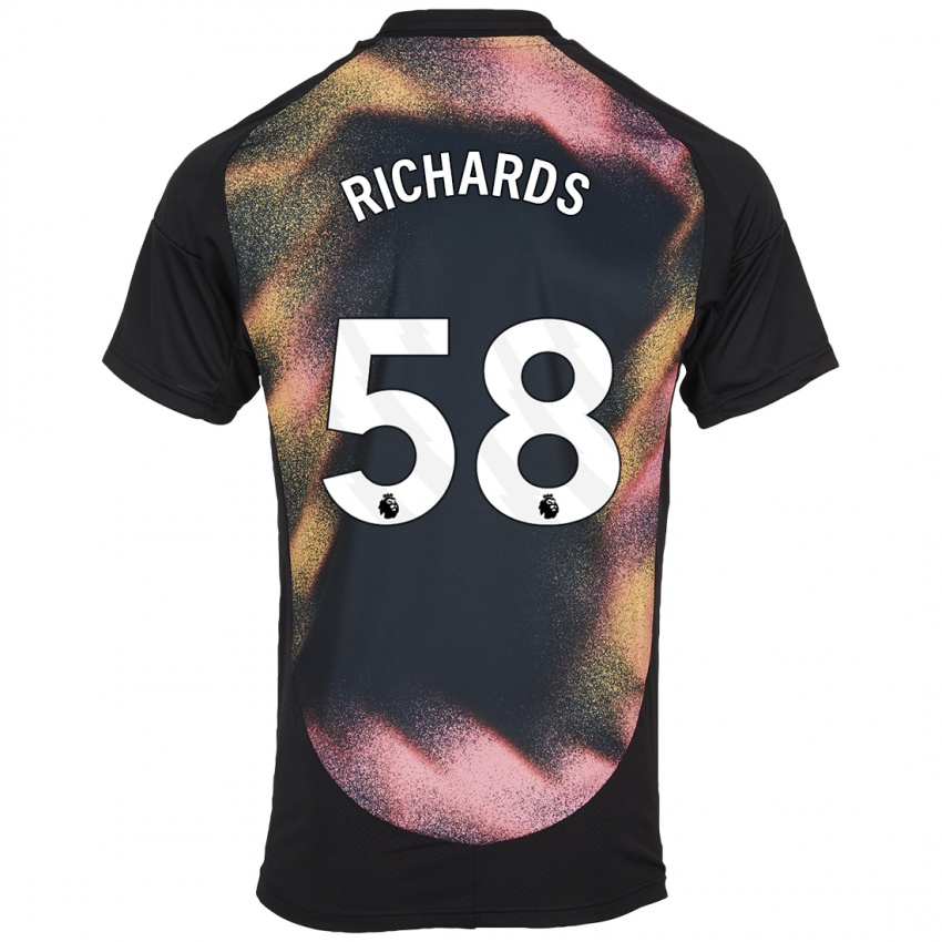 Enfant Maillot Amani Richards #58 Noir Blanc Tenues Extérieur 2024/25 T-Shirt Suisse