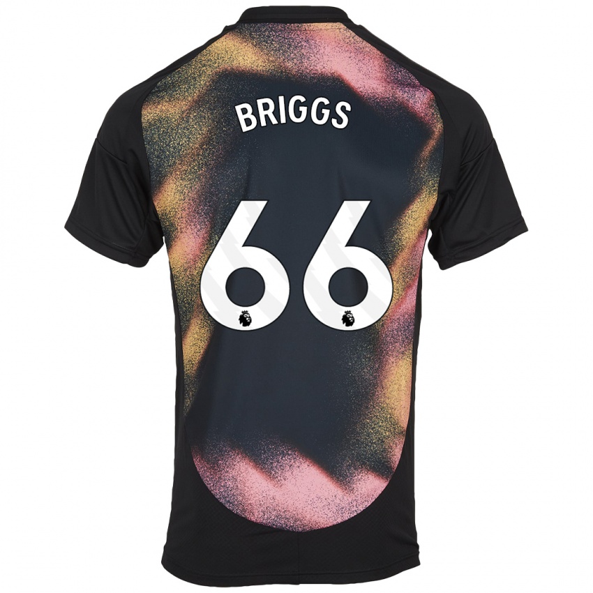 Enfant Maillot Logan Briggs #66 Noir Blanc Tenues Extérieur 2024/25 T-Shirt Suisse