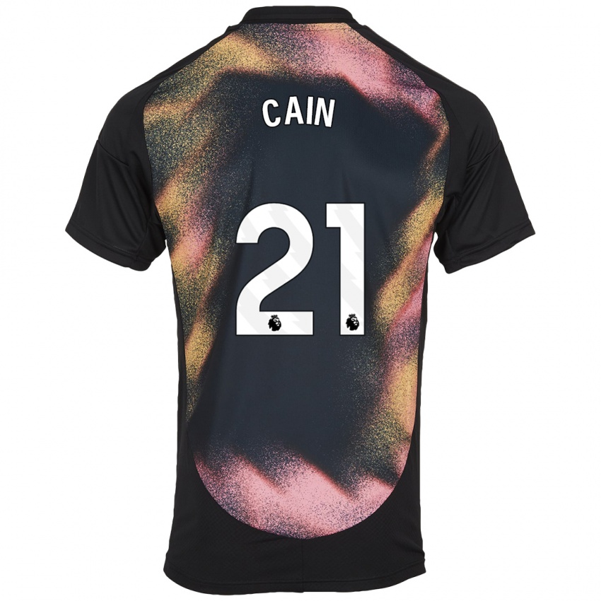 Enfant Maillot Hannah Cain #21 Noir Blanc Tenues Extérieur 2024/25 T-Shirt Suisse