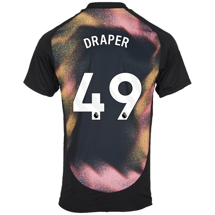 Kinder Denny Draper #49 Schwarz Weiß Auswärtstrikot Trikot 2024/25 T-Shirt Schweiz